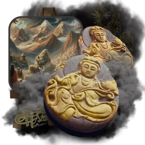 Hash Art Manali Résine de cannabis sculptée en Bouddha, inspirée par les paysages himalayens, création artisanale par Hazy The Craftsman.