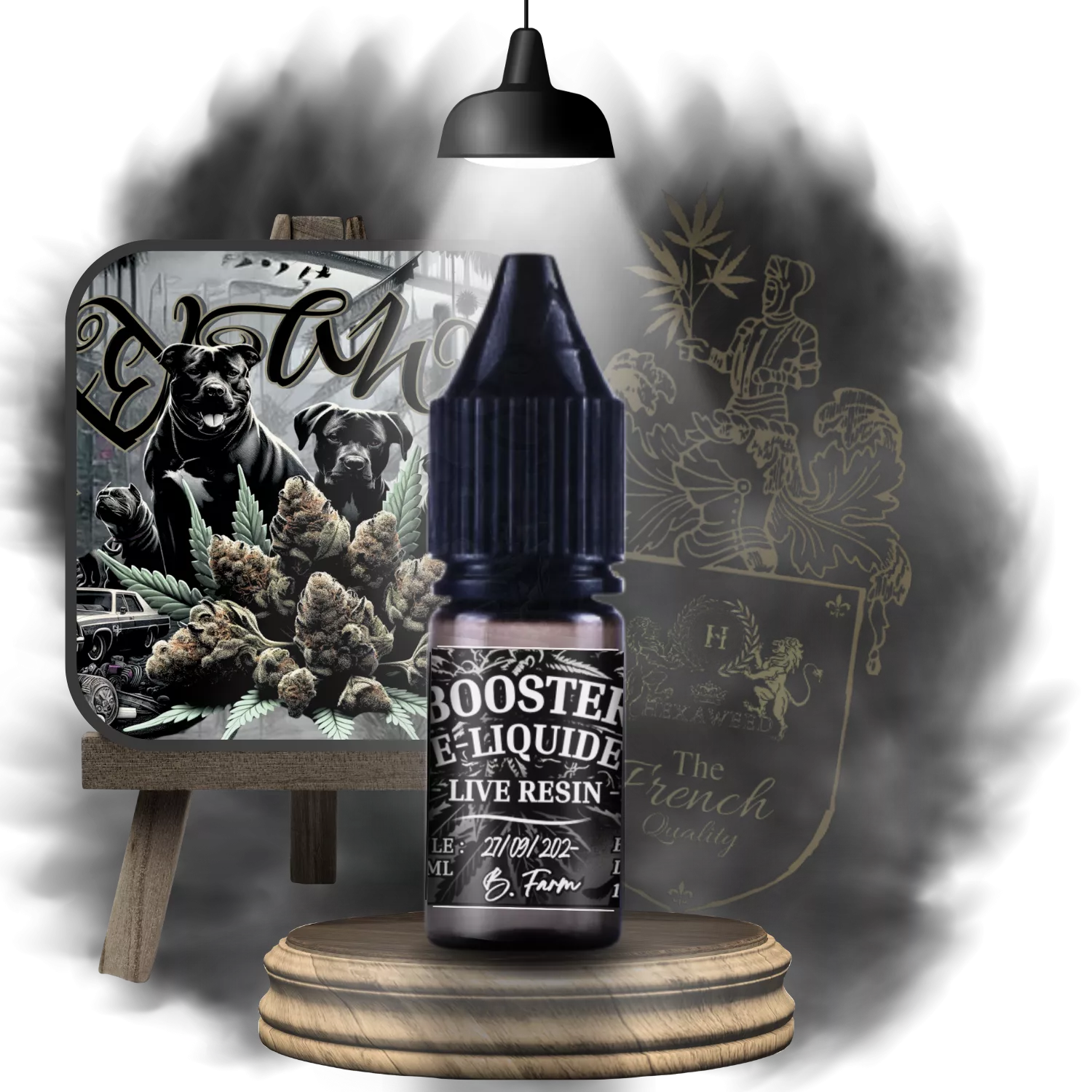 Booster E-Liquide Black D.O.G 25% - CBD, 10-oh-HHC, Live Resin.